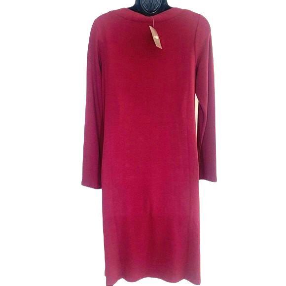 J. JILL WEAREVER COLLECTION Shift Ribbed Long Sleeve Dress Bordeaux Size… - Picture 9 of 12